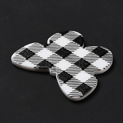 Tartan Pattern Opaque Acrylic Pendants SACR-P014-01A-1