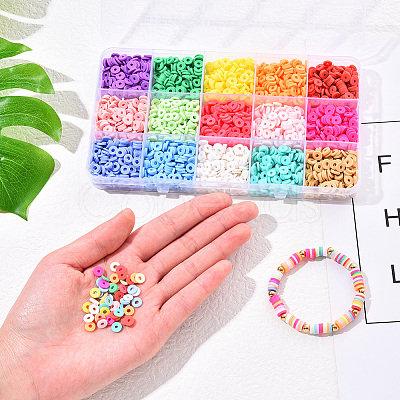 2250Pcs 15 Colors Handmade Polymer Clay Beads CLAY-YW0001-26A-1