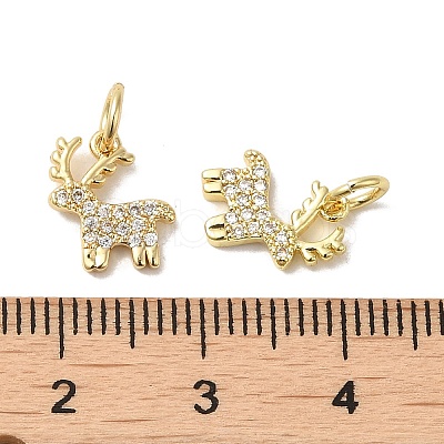 Rack Plating Brass Micro Pave Cubic Zirconia Pendants KK-K377-64G-1