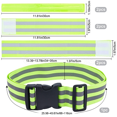 Gorgecraft 7Pcs 4 Style Polyester Reflective Hip Belt AJEW-GF0004-43-1