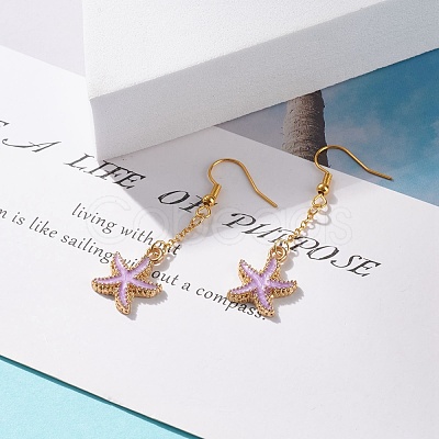 Alloy Enamel Charm Dangle Earrings EJEW-JE04835-1