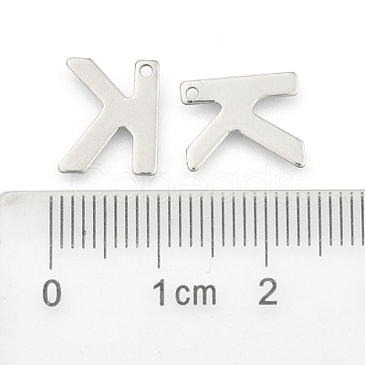 Tarnish Resistant 304 Stainless Steel Letter Charms X-STAS-O072-K-1