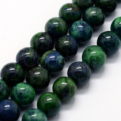 Natural Chrysocolla and Lapis Lazuli Beads Strands X-G-I199-37-8mm-1