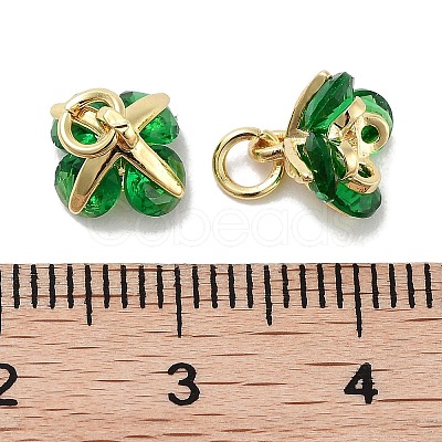 Brass Micro Pave Cubic Zirconia Charms KK-C051-14G-01-1