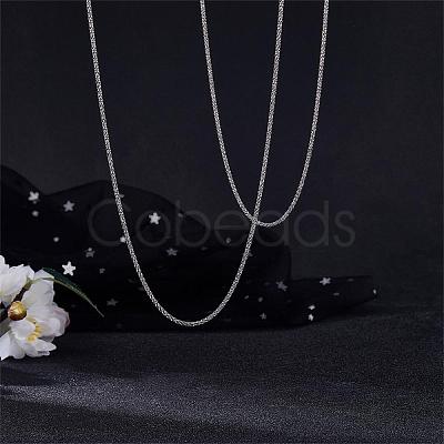 925 Sterling Silver Thin Dainty Link Chain Necklace for Women Men JN1096A-03-1