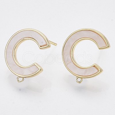 Brass Stud Earring Findings KK-T054-47G-NF-1