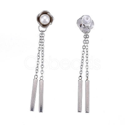 304 Stainless Steel Chain Tassel Earrings EJEW-I248-39-1