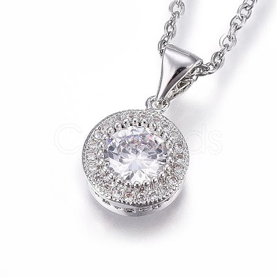 304 Stainless Steel Pendant Necklaces NJEW-L146-01-1