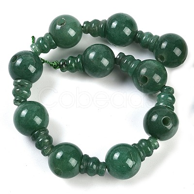 Natural Green Aventurine 3-Hole Guru Beads Strands G-H064-E07-05-1