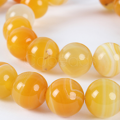 Natural Gemstone Agate Round Bead Strands G-E234-13-1