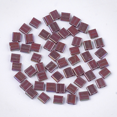 2-Hole Opaque Glass Seed Beads SEED-S023-28C-04-1