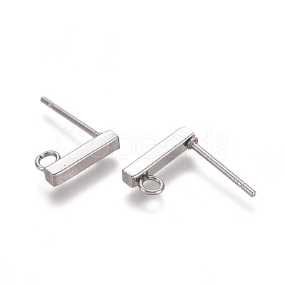 Non-Tarnish 304 Stainless Steel Stud Earring Findings X-STAS-E482-03B-P-1