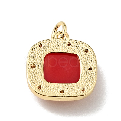 Rack Plating Brass Micro Pave Cubic Zirconia Pendants ZIRC-C037-06G-1