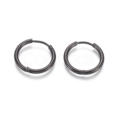 304 Stainless Steel Huggie Hoop Earrings EJEW-F111A-19mm-B-1