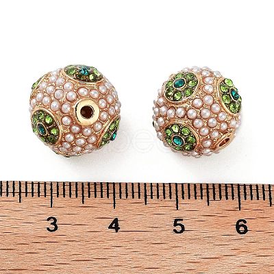 Golden Plated Alloy Rhinestone Beads FIND-E046-14G-03-1