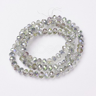 Electroplate Transparent Glass Beads Strands EGLA-A034-T1mm-S01-1