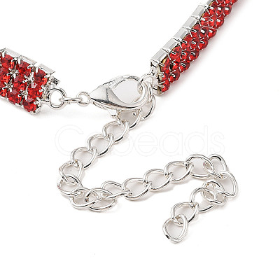 Adjustable 3-Row Iron Rhinestone Cup Chain Pet Collars AJEW-A054-01A-1