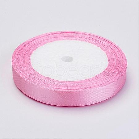 Breast Cancer Pink Awareness Ribbon Making Materials Single Face Satin Ribbon RC12mmY004-1