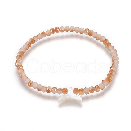 Faceted Glass Beads Stretch Bracelets BJEW-JB04138-03-1
