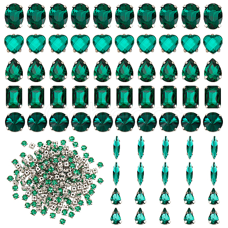 Olycraft 270Pcs 8 Style Gradient Color Sew on Rhinestone DIY-OC0010-34-1