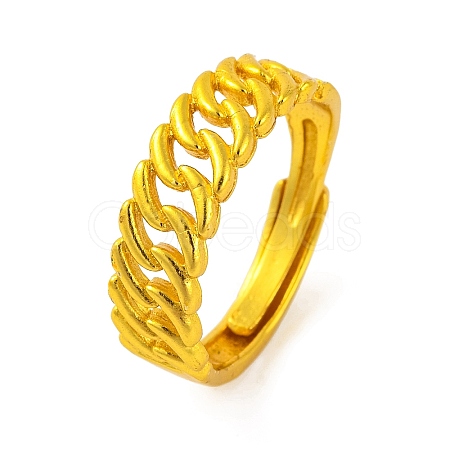 Brass Curb Chain Adjustable Rings for Women RJEW-G318-02B-G-1