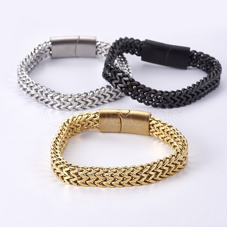 304 Stainless Steel Wheat Chain Bracelets BJEW-L655-020-1