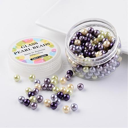 Glass Pearl Bead Sets HY-JP0001-03-H-1