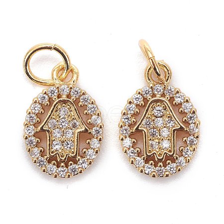 Brass Micro Pave Clear Cubic Zirconia Charms ZIRC-C020-72G-1
