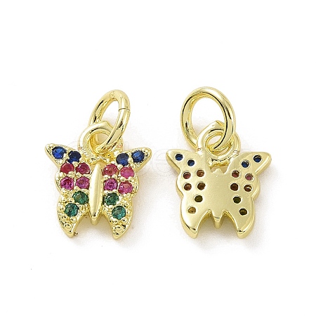 Brass Micro Pave Colorful Cubic Zirconia Charms KK-E068-VF102-1