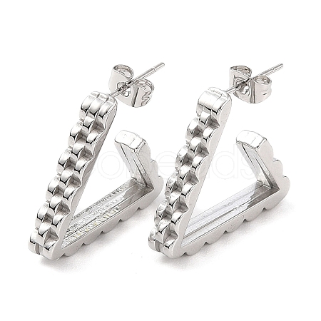 304 Stainless Steel Triangle Stud Earrings EJEW-A104-29P-1