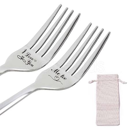 CREATCABIN 3Pcs 3 Styles 410 Stainless Steel Forks AJEW-CN0001-23-1