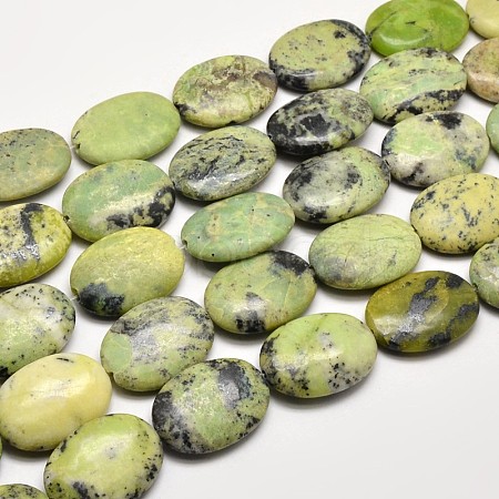 Natural Serpentine Oval Beads Strands G-F199-01-22x30mm-1