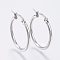 Tarnish Resistant 304 Stainless Steel Hoop Earrings, Hypoallergenic Earrings, Stainless Steel Color, 12 Gauge, 34~36x2mm, Pin: 0.7~1.3x0.68mm