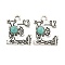 Synthetic Turquoise & Alloy Pendants, Letter Charms, Antique Silver, Letter E, 24.5x20x4mm, Hole: 3mm