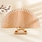 Spanish Solid Color Bamboo with Paper Folding Fan, for Party Wedding Dancing Decoration, Sandy Brown, 230mm