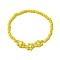 Glass Seed Stretch Bracelets, Jwewly for Women, Flower, Yellow, Inner Diameter: 2-1/8 inch(5.5cm)