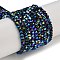 Electroplate Glass Beads Strands, Pearl Luster Plated, Faceted, Star, Midnight Blue, 3x4x4mm, Hole: 1mm, about 98pcs/strand, 12.60''(32cm)