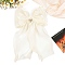 Cloth Long Bowknot Hair Barrettes, Hair Accessories for Women Girls, White, 290x165mm