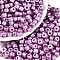 Baking Paint Pearlized Glass Seed Beads, Round Hole, Cylinder, Medium Purple, 4x5.5mm, Hole: 1.8mm, about 2500pcs/pound