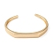 Brass Open Cuff Bangles, Rectangle, Golden, Wide: 4~7mm, Inner Diameter: 2-1/4 inch(5.75cm)