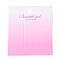 Gradient Color Rectangle Paper Hair Clip Display Cards with Hanging Hole, Pearl Pink, 8x7x0.04cm, Hole: 0.8cm