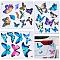 CRASPIRE 3 Sheets 3 Styles Butterfly PVC Waterproof Self-adhesive Stickers, 3D Decals for Car, Motorcycle Decoration, Mixed Color, 300x200x0.2mm, 1 sheet/style