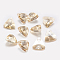 Faceted Glass Rhinestone Charms, Imitation Austrian Crystal, Triangle, Golden Shadow, 11x12x6mm, Hole: 1.2mm