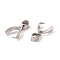 Non-Tarnish 201 Stainless Steel Pendant Pinch Bails, Stainless Steel Color, 11x8x3mm, Hole: 4x3mm, Pin: 0.8