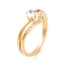 304 Stainless Steel Round Finger Ring for Women, with Cubic Zirconia, Golden, US Size 6~9(16.5~18.9mm)