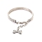 Adjustable 3-Row Alloy Rhinestone Cup Chain Pet Collars, Dog Bone Pendant Cat Dog Choker Necklace, Crystal, 300mm