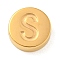 Ion Plating(IP) 304 Stainless Steel Beads, Flat Round with Letter, Golden, Letter S, 8x3mm, Hole: 1.6mm