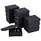 Nbeads 12Pcs Cardboard Jewelry Packaging Boxes, with Sponge Inside, for Rings, Small Watches, Necklaces, Earrings, Bracelet, Rectangle, Black, 8.9x6.85x3.1cm