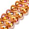 Electroplate Glass Beads Strands, Heart, Orange, 12.2x15x8mm, Hole: 1mm, about 50pcs/strand, 23.62''(60cm)