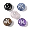 Natural Mixed Gemstone Beads, Flat Round with Letter, Letter N, 8.5~9x5~5.5mm, Hole: 1.2mm